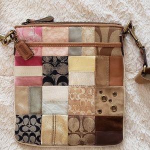 Patchwork coach wristlet Clearance